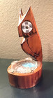 OWLS! VTG carved wood hand painted Mexican folk art ashtray holder w/photo — photo 4
