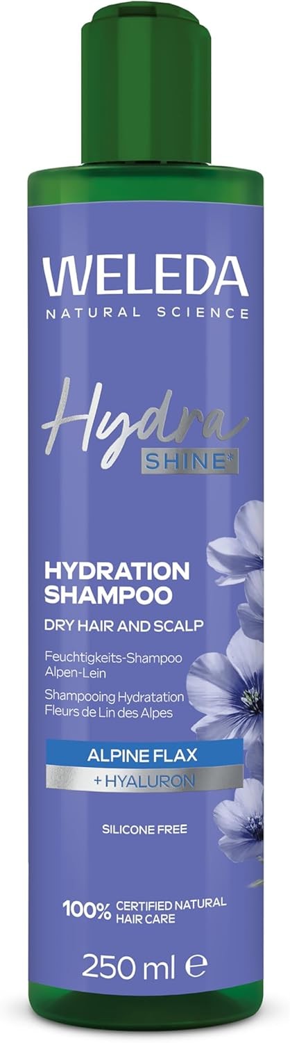 Weleda Hydra Shine Shampoo with Hyaluron and Alpine Flax, For Hydration & Hair