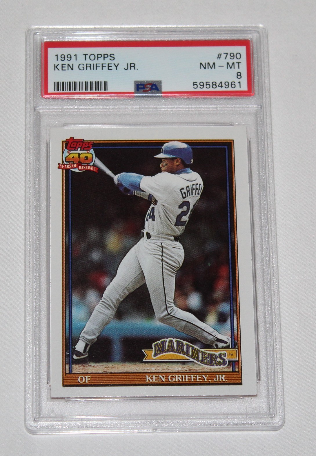 1991 Topps Baseball Card #790 KEN GRIFFEY JR. Mariners Graded PSA 8 NM-MT