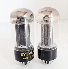 Matched Pair New Old Stock Sylvania 6L6GB Power Tubes Hickok Tested