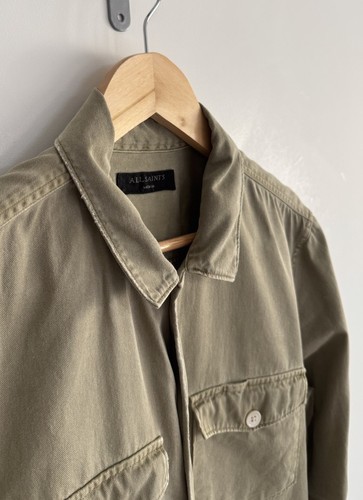 Allsaints “Spotter” Shirt/Overshirt /Shacket Olive Green Medium - Picture 8 of 14
