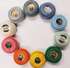 10 Balls DMC 8 Crochet Thread Yarn 95 Yards 10 Different Colors B