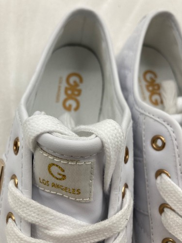G By Guess Womens Quilted White Sneakers With Gold Accents Size 7.5 - Picture 4 of 13