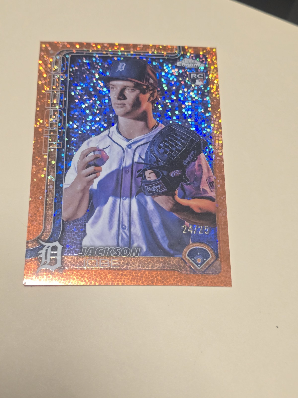 2025 Topps Chrome Sapphire #249 Jackson Jobe Image Variation Orange /25 RC