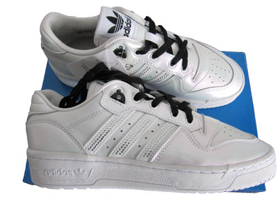 ADIDAS Rivalry Low Sneakers White Leather Rhinestone 3-Stripe Women's size 8
