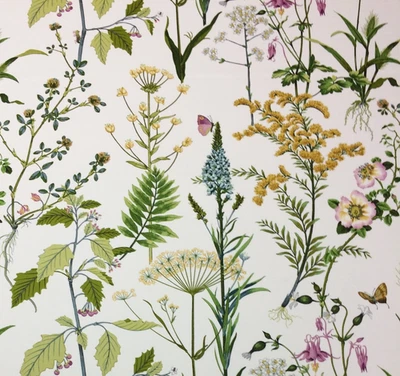 P KAUFMANN BERKSHIRE MEADOW HONEYDEW GREEN FLORAL BOTANICAL FABRIC BY YARD 54" W - Image 1 of 4