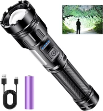 Led Flashlight Super Bright Flashlights Rechargeable High Lumens Torch 5 Modes Z