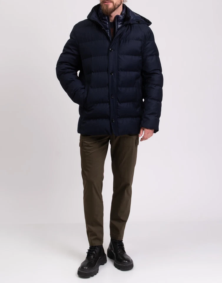 RRP€500 ARCHIVIO MILANO Puffer Jacket IT56 US46 3XL Detachable Dickey Hooded - Image 2 of 4