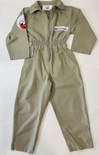Vintage Original GHOSTBUSTERS Jumpsuit Kids Size 4 Khaki Costume Coveralls 1988