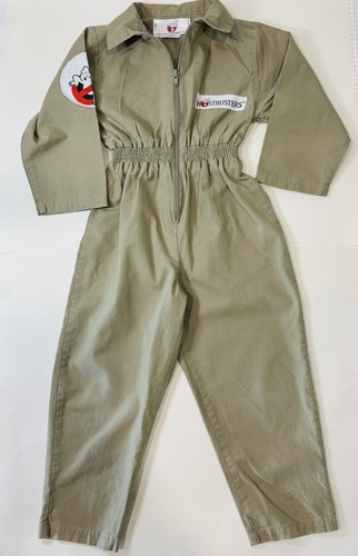 Vintage Original GHOSTBUSTERS Jumpsuit Kids Size 4 Khaki Costume Coveralls 1988