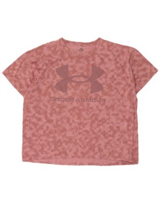 Under Armour Damen Grafik T-Shirt Oberteil UK 18 XL Rosa Batik Baumwolle FB43