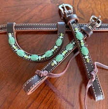 Genuine Green Aventurine & Peridot Single One Ear Headstall Custom Original