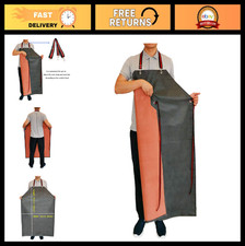 Waterproof Thick Rubber Apron 47.2"x33.5" - Chemical Resistant, Adjustable for D