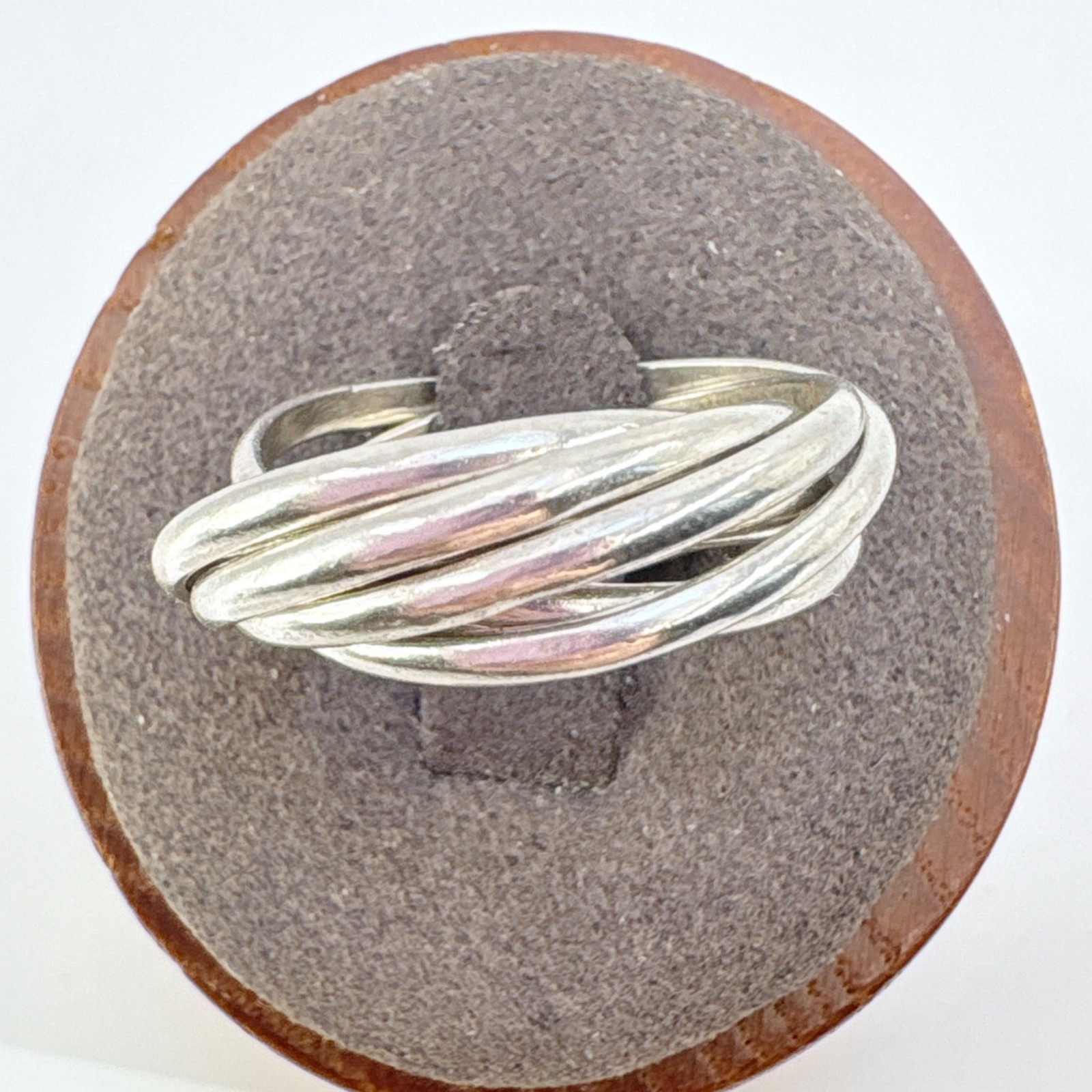 VTG Sterling Silver 925 Interlocking Rolling Ring… - image 1