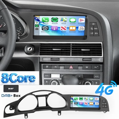 DAB+ Für Audi A6 C6 4F MMI 2G 2005-2009 Carplay Android 15 Multimedia Autoradio - Bild 1 von 4