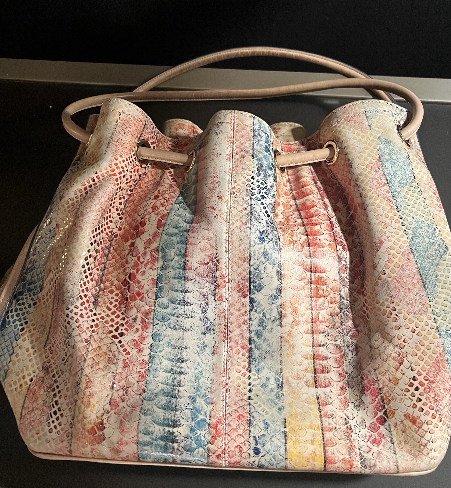 Brahmin Melbourne Multicolor Python Embossed Leat… - image 7