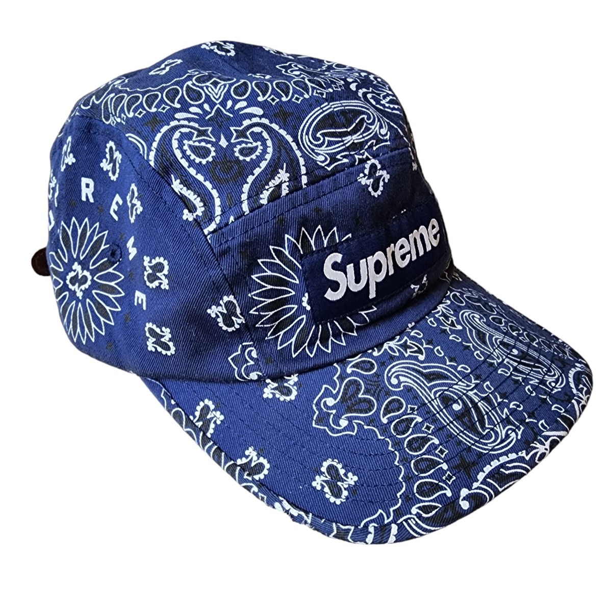 Supreme Blue Paisley 5 Panel Adjustable Cap Designer Hip Hop One