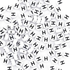 300pcs White Round Letter Pony Beads 4x7mm Alphabet for Friendship Bracelets