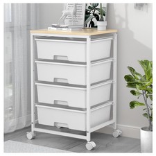 SYKIARIOL 4 Drawers Storage Trolley, Multipurpose Storage Drawer Unit with Locka