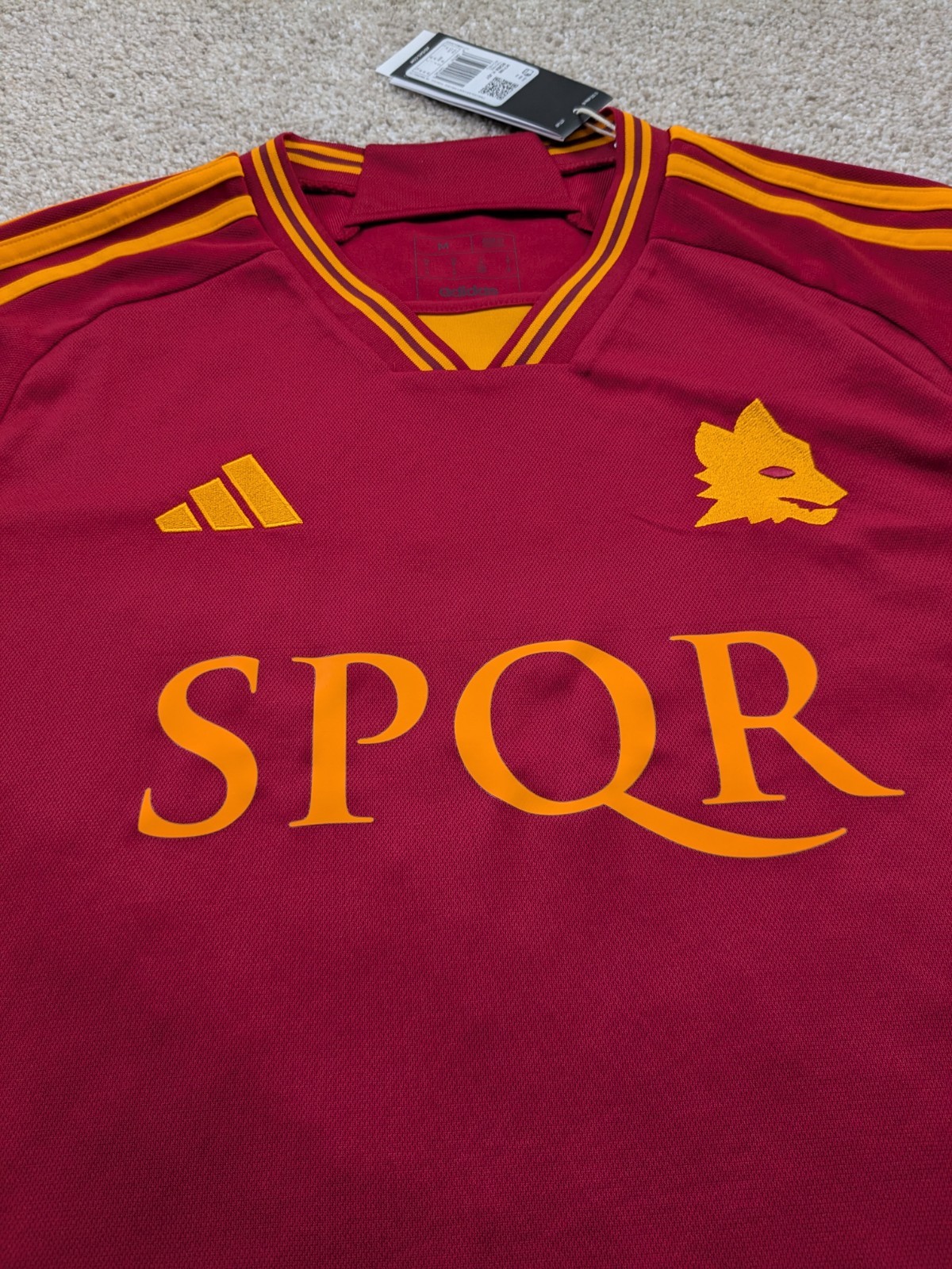 Adidas AS Roma Home Jersey SPQR Size Medium