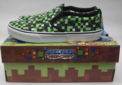 Skechers Megacraft Street Fame Slip-On Shoes Boys Size 7 (MINECRAFT Like) Pixels