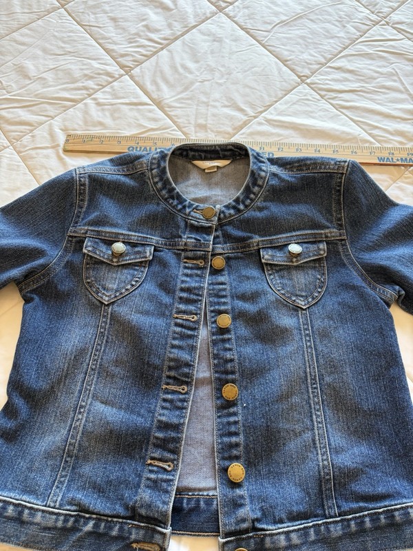 Lands’Ends Kids Denim Jacket Size Med 10-12 Denim 