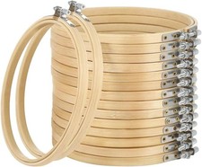 Hodeacc 16er Pack 6 Zoll Mini Bambus Kreis, Stickrahmen Kreuzstich Hoop Ring