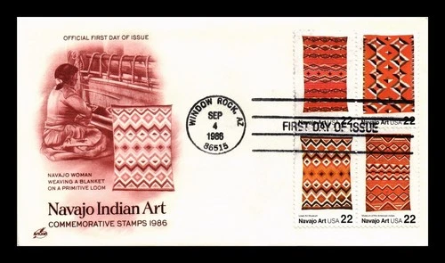 DR JIM STAMPS US COVER NAVAJO INDIAN ART BLANKET WEAVING FDC SETENANT ARTCRAFT