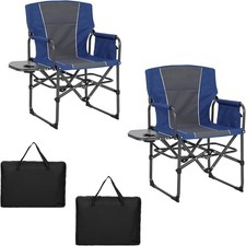 2 Pack Portable Camping Chair Heavy Duty Folding Chair w/Cup Holder, Storage Bag