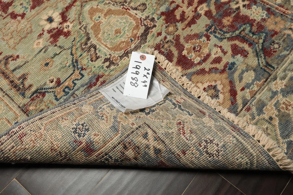 LoomBloom 2'11''x4'9'' Hand Knotted Wool Maroon Oushak Transitional Rug - Image 4 of 4