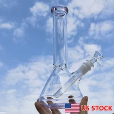 Pink 10" Glass Bong Water Pipe Bubbler Smoking Hookah Hand Pipes Shisha Hot