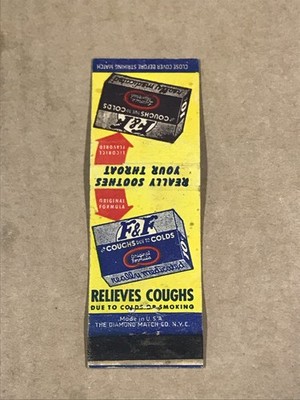 Vintage F&F Cough & Cold Remedy - Matchcover, Matchbook