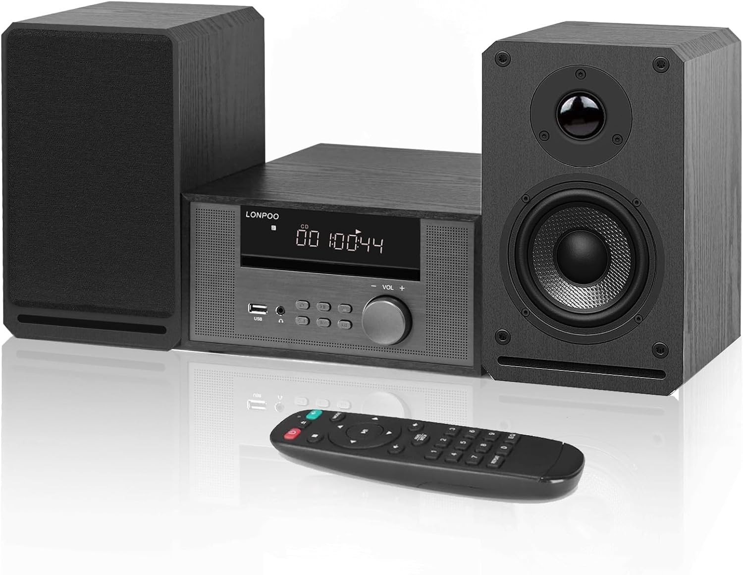 ,100w Hi-fi Bookshelf Speskers System (cd Player, Fm