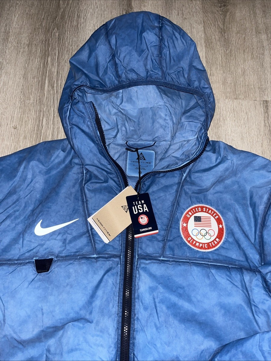 z*a様 レア　ナイキ　オリンピック　ダウン　THERMAFIT ブルー　アメリ Nike ACG Team USA Olympic Therma-Fit ADV Jacket Mens Size Medium M