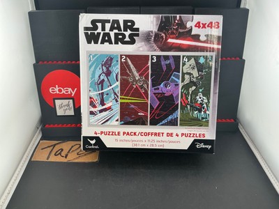 Disney Cardinal Star Wars four puzzle pack puzzles 4x48 open box  