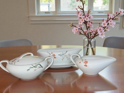 Noritake Nippon Toki Kaisha ~ Covered Sugar Bowl, Creamer & Gravy Boat Bowl