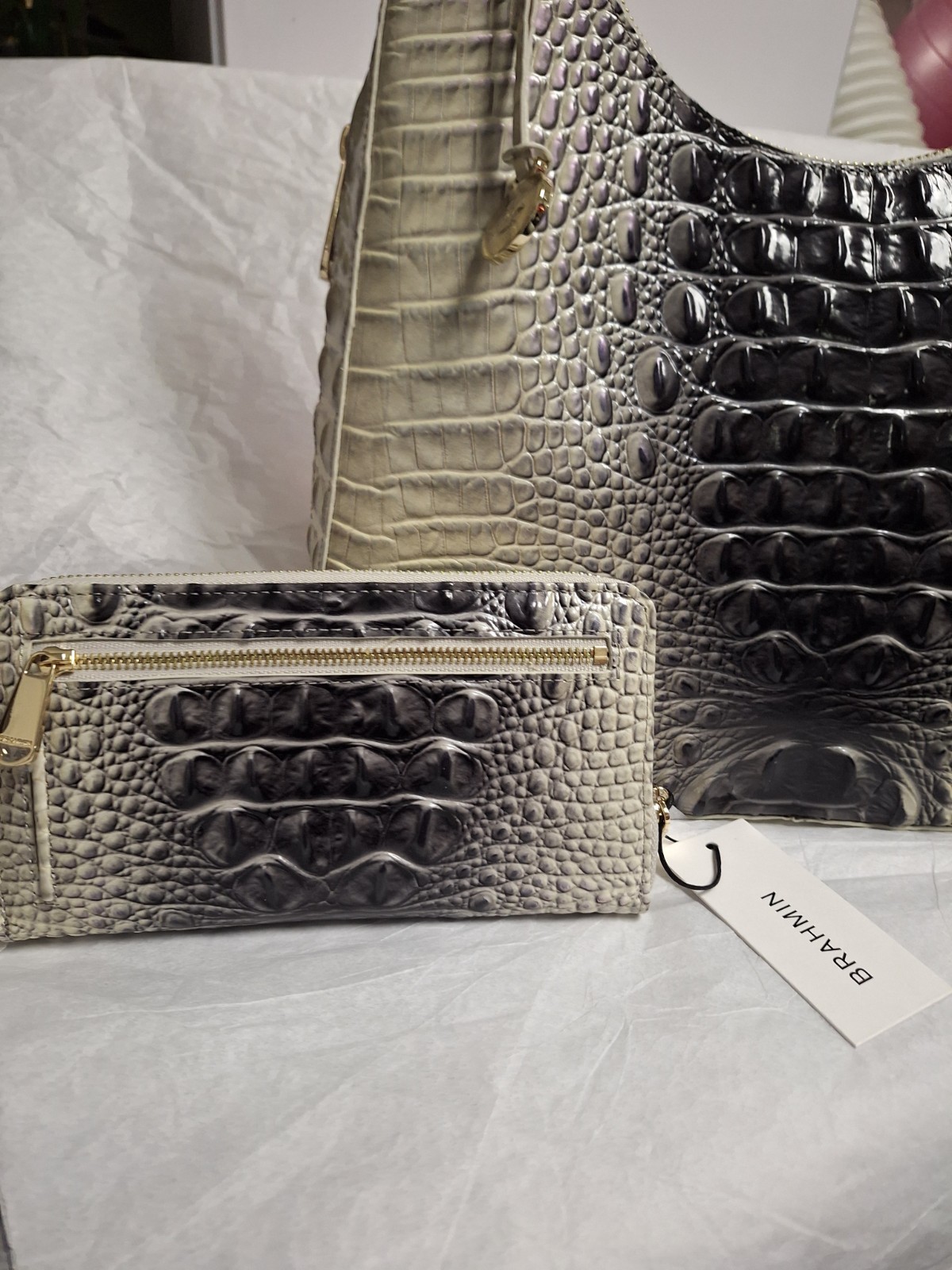 Brahmin Melbourne Collection Everlasting Ombre Tabitha Shoulder Matching Wallet image 9