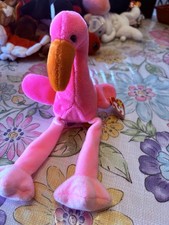 Ty Beanie Babies Pinky the Flamingo Plush Toy Rare Retired