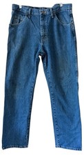 Wrangler Jeans Mens 35x32 Blue Regular Fit Straight Leg Denim Pants Med Wash
