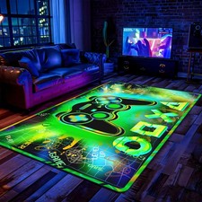 3D Printed Gamepad Gaming Rug - Blacklight Area Carpet for Boys Room Decor