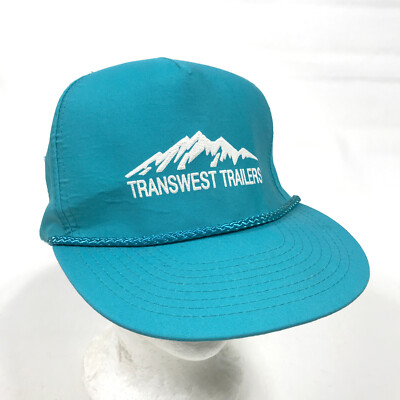 VTG Blue Mohr's Rope Accent Strapback Trucker Cap Hat Transwest Trailers Print