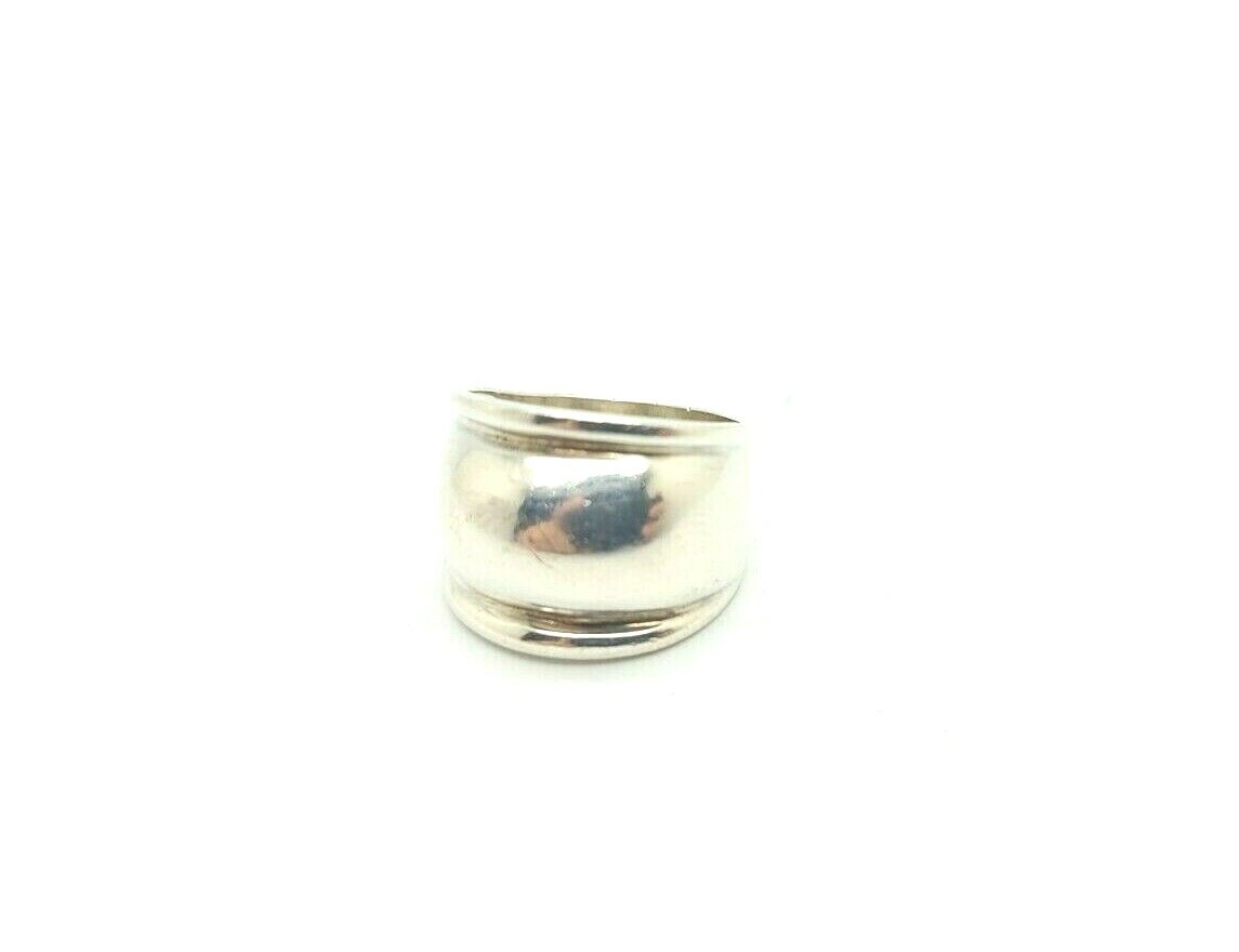 Solid 925 Sterling Silver Dome Ring Size 9 - image 1