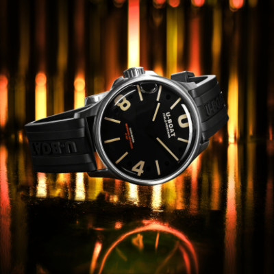 新品　Ｕ－ＢＯＡＴ　ユーボート　ダークムーン　４０ミリ　腕時計　メンズ　９０１８ New U-Boat DARKMOON 40 MM Black SS Rubber Band Men's Watch