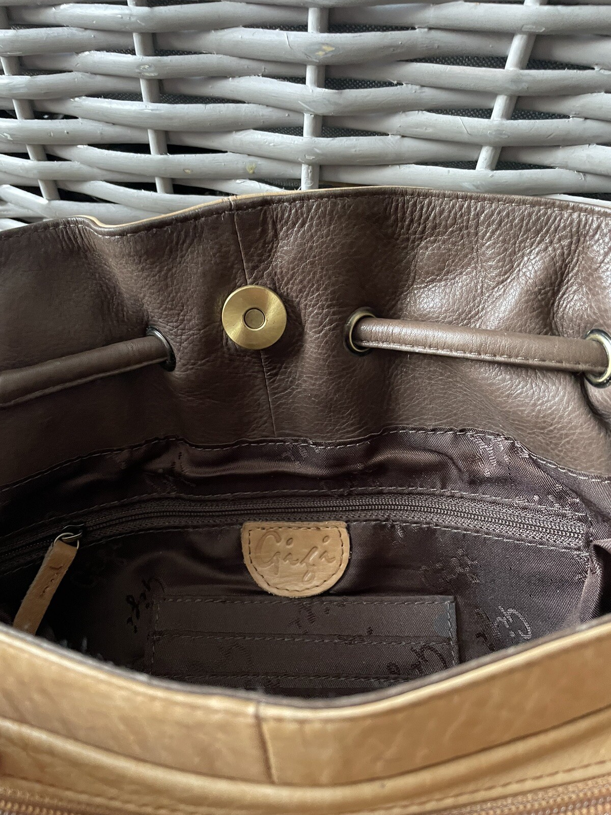 Lovely Vintage Gigi Real Tan Leather Over Shoulder Bag, Handbag eBay