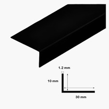 PVC Corner Trim Black Unequal 90° Angle – 1 metre Asymmetric Wall Edge Protector