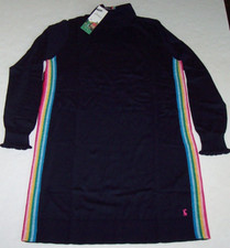 NWT Joules Laurie Navy Blue Sweater Dress SPARKLY RAINBOW STRIPES Dress US 14/XL