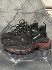 Authentic Balenciaga Triple S Sneakers Black and Pink Clear Sole size 37W