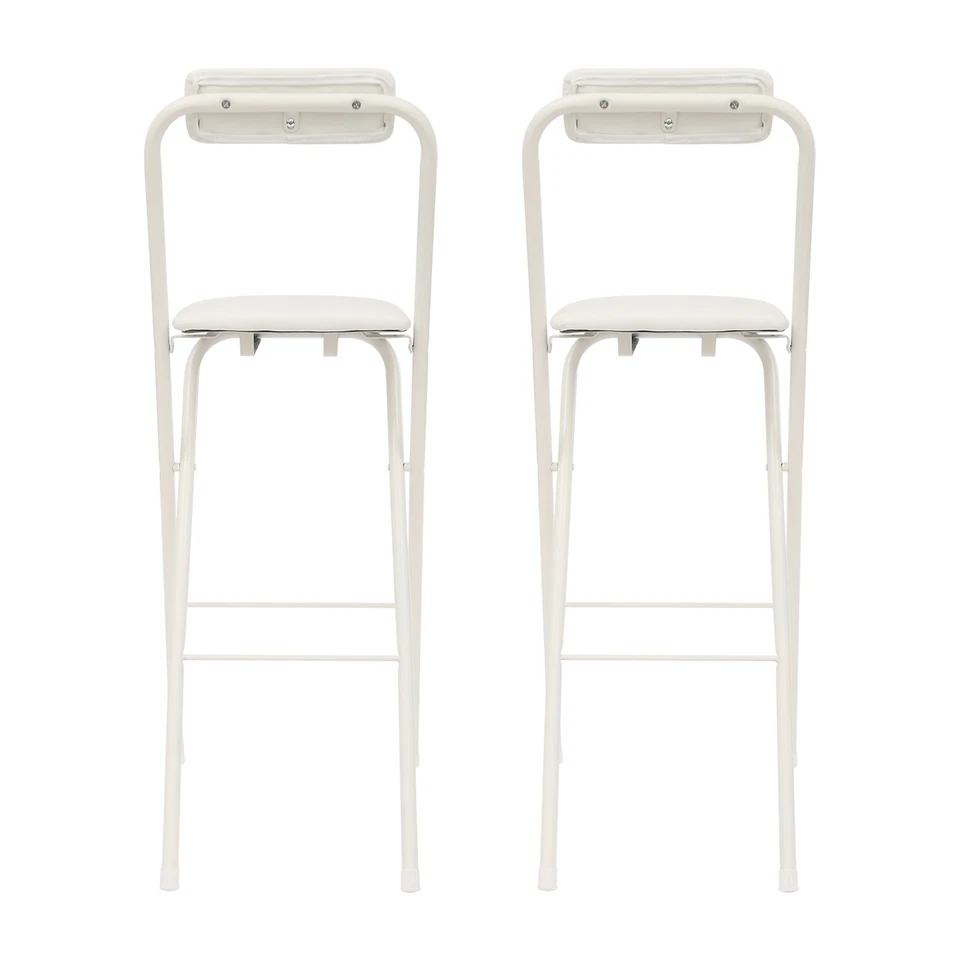 2 Pcs Folding Bar Stool with Backrest, Tall Foldable Stool Chair Portable USA - Image 3 of 4