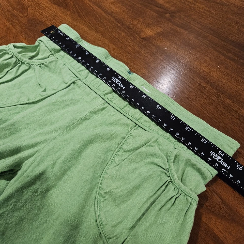 TO THE MAX женщин 4 льняной хлопок капри брюки назад молнии с карманами лайм зеленый - Изображение 4 из 4