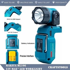LED Work Light Cordless Adjustable Beam LED Flashlight For Makita 12V Batteries